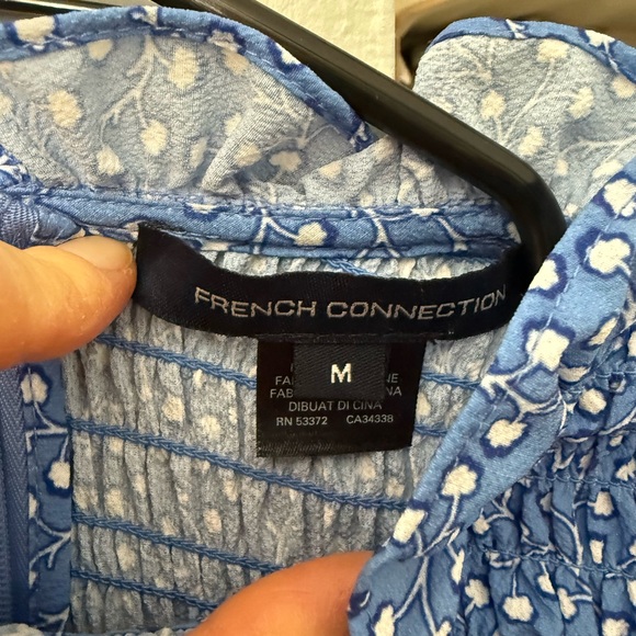 French Connection blue smocked ruffle dress - Picture 4 of 4